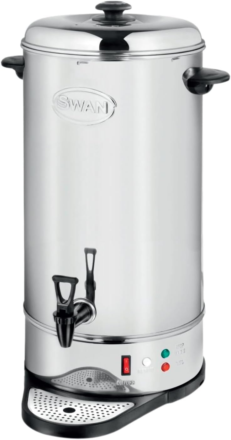 Swan SWU26L Catering Urn with Automatic Temperature Control, Drip Tray, 26L, 2500W, Stainless Steel