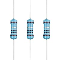 Vista 1 de 100 resistencias de 1 ohm 1/2 W (0.5 vatios) ±1% tolerancia de película metálica, resistencia fija de múltiples valores de resistencia opcional