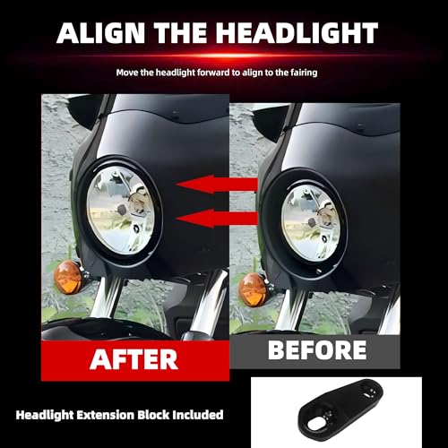 Image of FATECIM Motorcycle 5.75 inch Headlight Fairing with 11 inch Dark Smoke Windshield Windscreen & 35-41mm Mounting Hardware For Harley 86-15 Sportster 1200 Iron 883 XL883N Sportster 1100