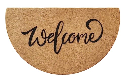 INOGIH Zerbino semiluna in fibra di cocco antiscivolo tappetino di benvenuto per ingresso interni ed esterni, 43 x 75 cm