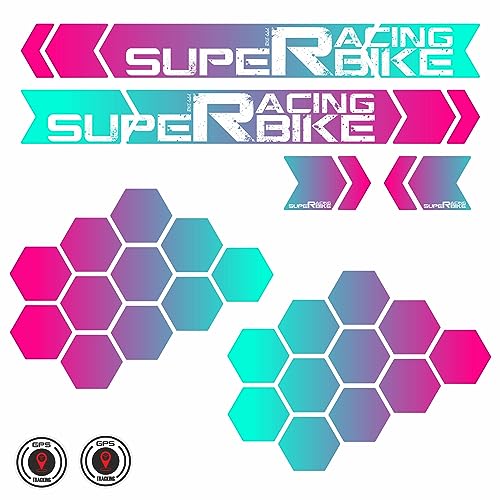 BIKE-label Sticker Bicycle Frame 28-Piece XL Sticker Set Scooter Super Racing Bike Pink X400059VA BIKE-label Sticker Bicycle Frame 28-Piece XL Sticker Set Scooter Super Racing Bike Pink X400059VA