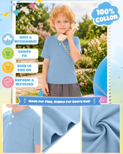 Image of Toddler Boys Cotton Henley T Shirts