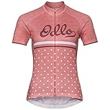 Reflektierende Details Odlo Damen Stand-up Collar s/s Full Zip Element Print Trikot, Faded Rose-Retro, XL