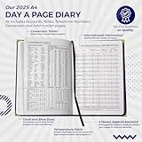 G4GADGET 2025 Diary A4 Day A Page - Blue | Hardback Cover | Daily Planner with Hourly Slots | Comprehensive Information and Note Sections - Image 4