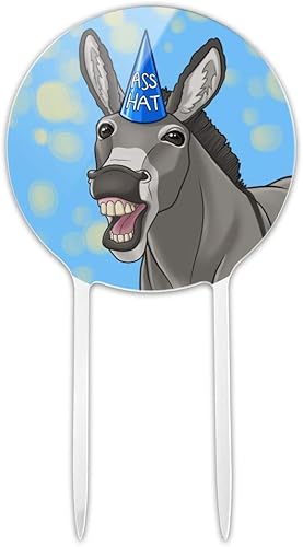 Sombrero de acrílico con diseño de burro divertido para decoración de fiesta para boda, aniversario, cumpleaños, graduación