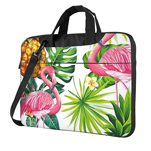Sac ordinateur 13 pouces Debou noir avec poignée robuste et motifs tropicaux