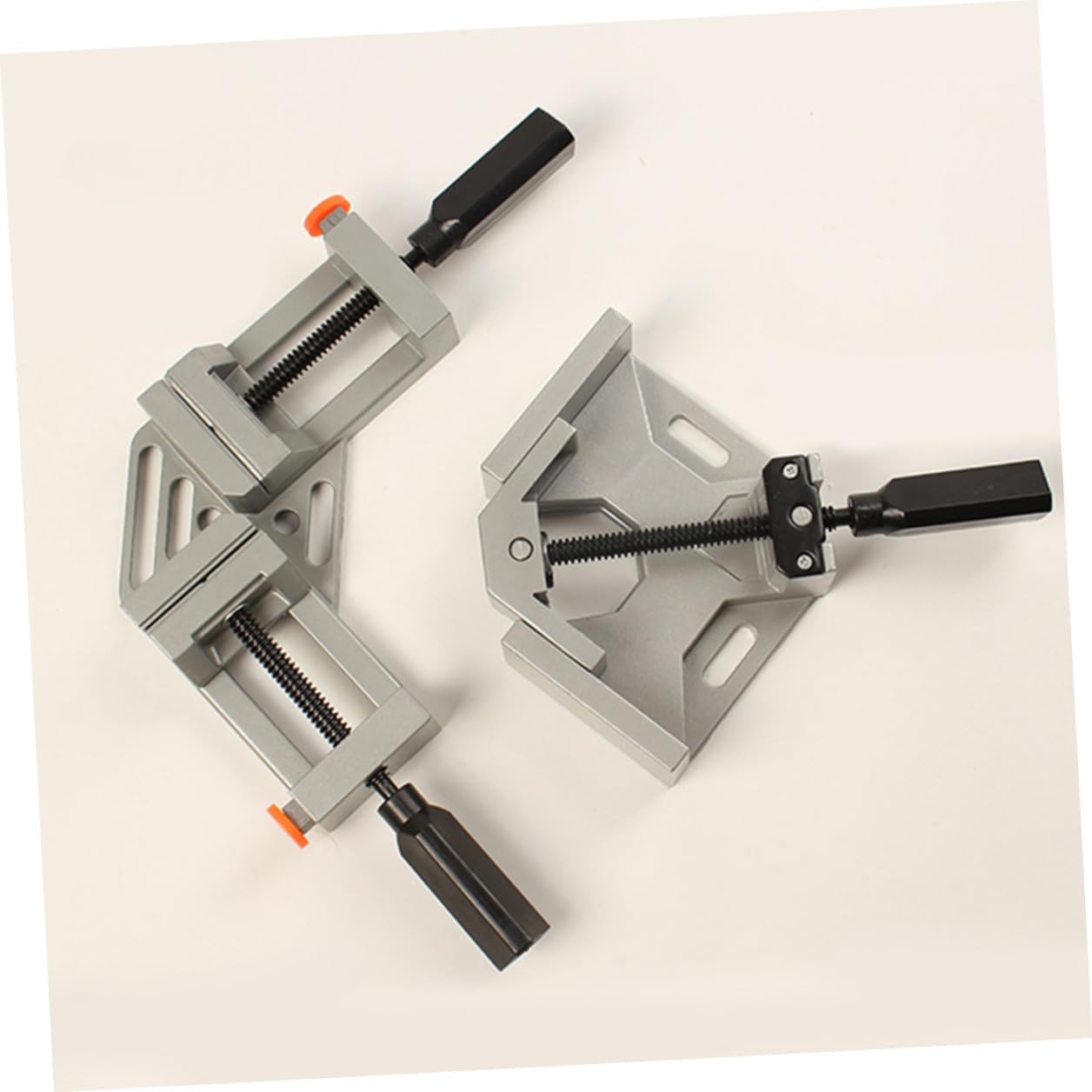 Luxshiny 4pcs 90 Degree Aluminum Alloy Double Handle Quick Release Corner Clamps for Woodworking Welding and Photo Framing Tools