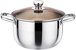 Garnek ze stali nierdzewnej 304, szklana pokrywka i polerowane wykończenie lustrzane, garnek do zupy Obuuszny garnek ze stali nierdzewnej o dużej pojemności (rozmiar: 20 * 12 cm) (18 * 11,5 cm)