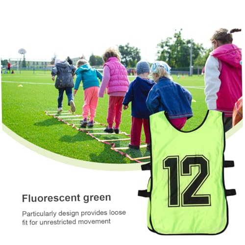 Chasubles de sport vertes SOLUSTRE x6 pour entraînement enfants légères et amples - 3