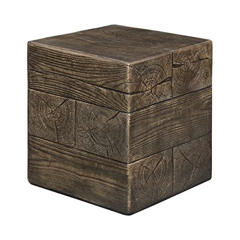 Ball & Cast Side Wood Stump End Table, Magic Grey Cover