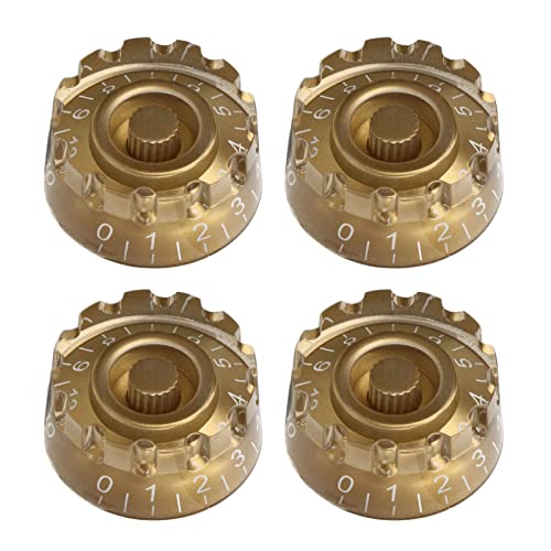 Gientan 4 Peças Botão De Guitarra Plástico Profissional 24 Estrias Finas Botão De Controle De Baixo