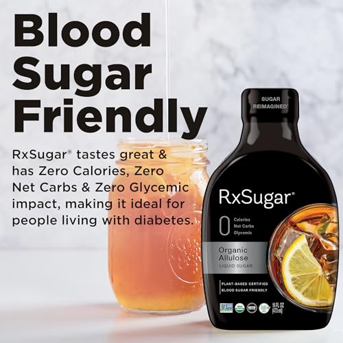 RxSugar Organic Liquid Sugar 6-Pack | Diabetes-Safe Natural Sugar | Keto Certified | Non-GMO Project Verified | Gluten-Free Certified