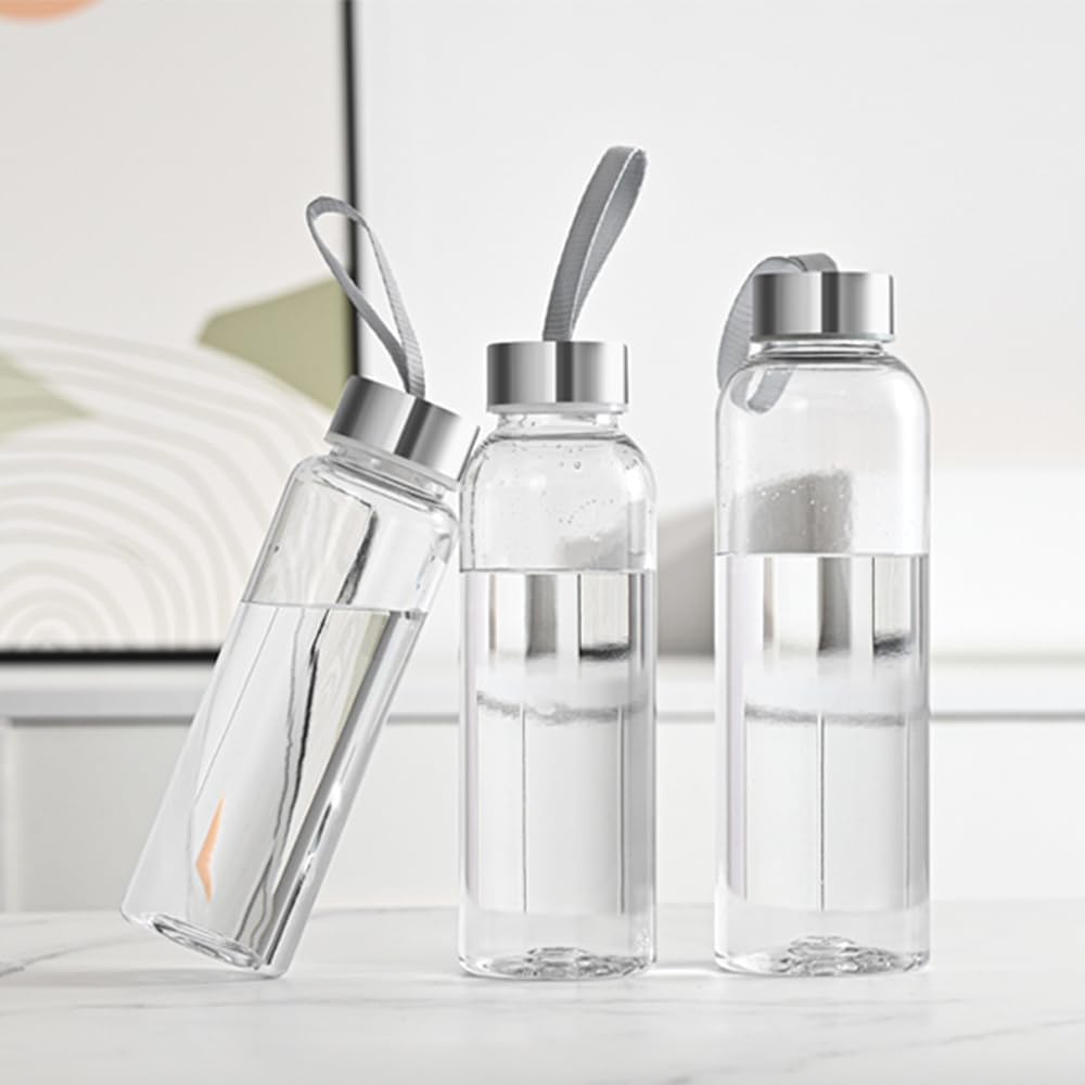 Bouteille Deau Transparente en Plastique De 300/400/580 ML, sans Bpa, étanche Et Réutilisable, avec Poignée Et sans Paille. Idéale pour La Salle De Sport, Les Transparent 300ml
