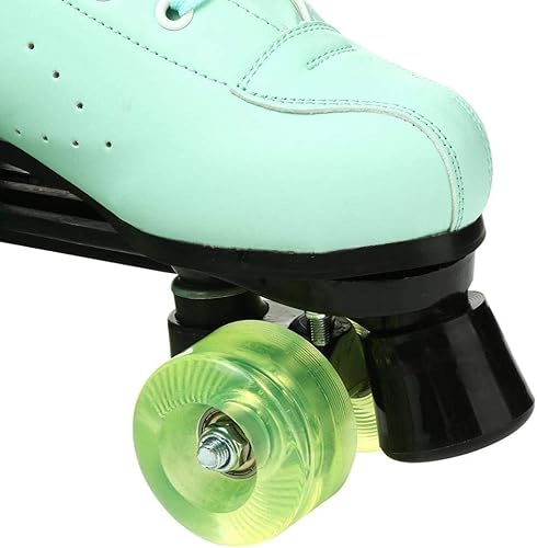 Miniatura 7 de Patines de ruedas para mujeres y hombres, zapatos de cuero vacuno clásicos de doble fila, patines de cuatro ruedas para hombres y niñas, unisex