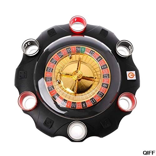 TX GIRL Electronic Roulette Wheel Drinking Game Set Roulette Adult Party Casino Style 6 Shot Glasses Roulette Equipment Game (Size : 27cm)