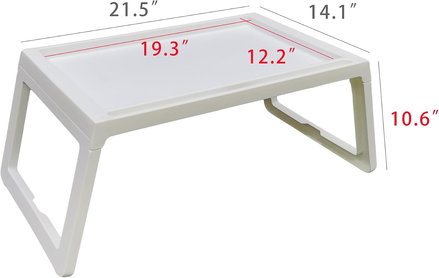 FixtureDisplays® Foldable Bed Tray Table Lap Desks Laptop Tray, 21X14X10.5", Portable Breakfast Serving Tray with Folding Legs, for Working, Reading and Writing, TV, Breakfast 22016
