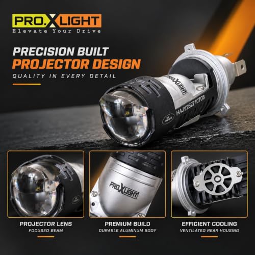 Image of PROXLIGHT 160W LED Projector Headlight Bulb H4 Dual Beam with Cooling Fan