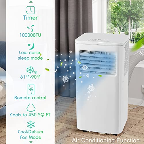 Image of Electactic Portable Air Conditioner With 3-in-1 Function, Cooling, Dry, Fan, Remote Control, Compact with Sleep Mode & 24 Hours Timer, 8000 BTU, White (A5405CE)