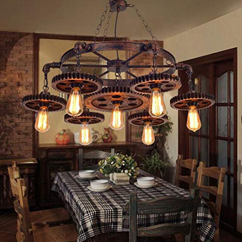 Lampe suspendue bois E27 réglable en métal pour table à manger - 3