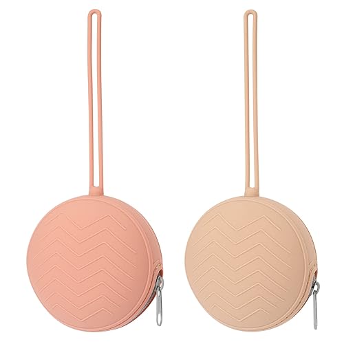 Nupoopy Paquete de 2 fundas de silicona para chupetes, sin BPA, bolsa de silicona para niños y niñas, estuche portátil de silicona para chupetes