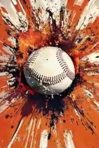 Toile abstraite de baseball 60x80cm pour deco de salon sans cadre