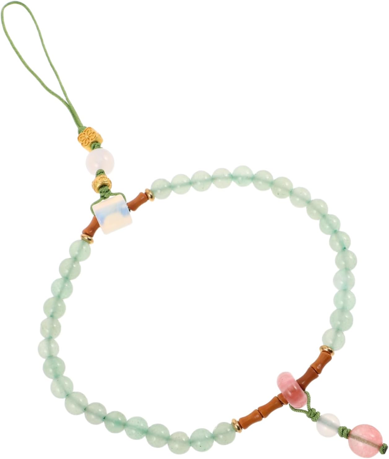 Gadpiparty Gemstone Beaded Phone Charm Handmade Cellphone Lanyard with Natural Beads Stylish Wrist Strap for Women Keychain Decoration for Travel and Daily Use