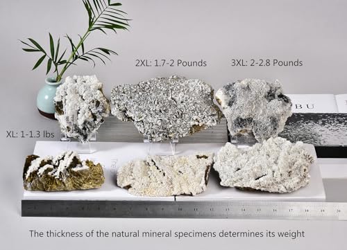 Image of AMOYSTONE Siderite Crystal Cluster Large Decorative Stone Quartz Ore Specimen with Stand 1.7-2 Lbs, Healing Crystal Healer Lover Witchcraft Feng Shui
