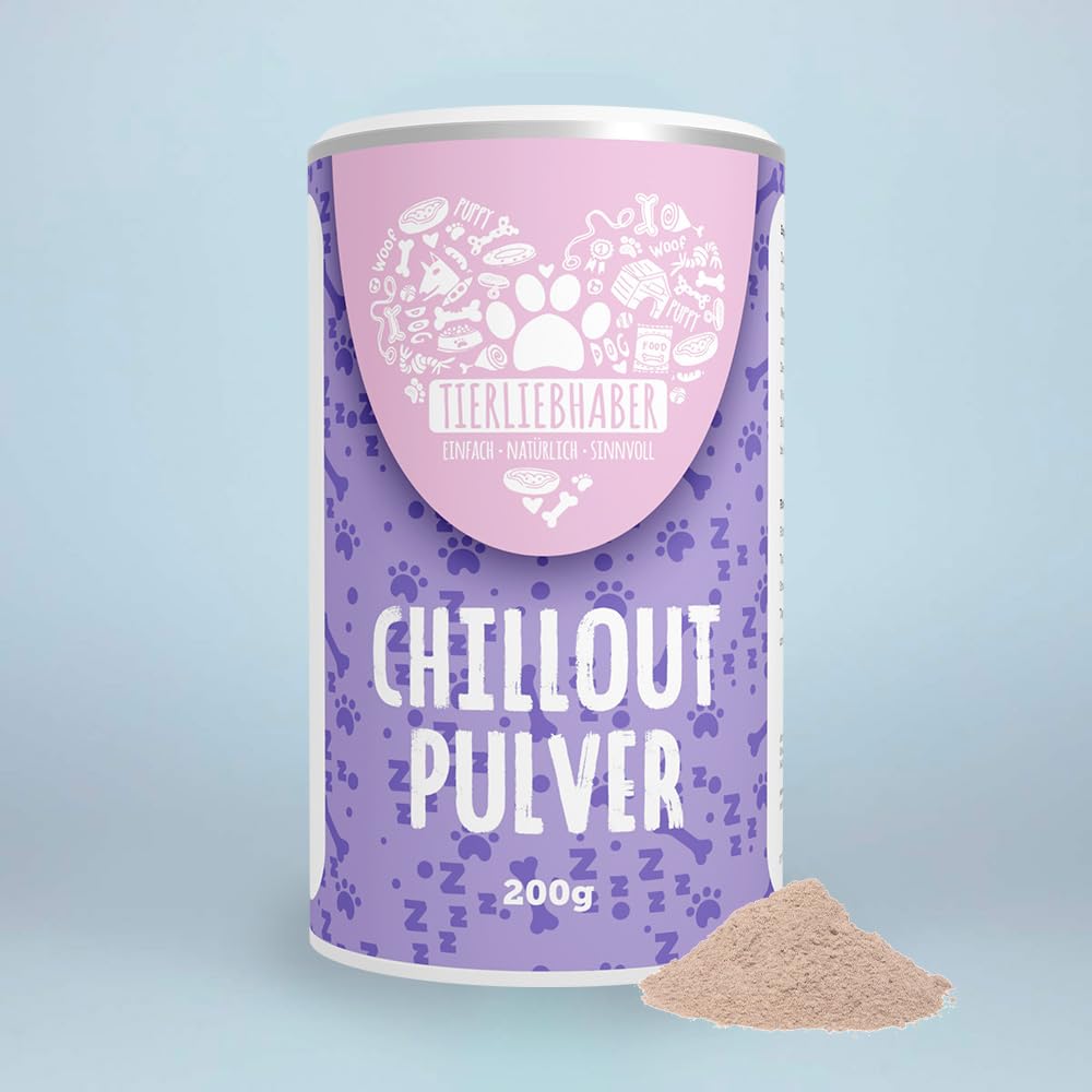 TIERLIEBHABER Poudre de relaxation pour chiens - Apaise l'anxiété et le stress du Nouvel An - Antistress 100 % naturel avec racine de valériane, lavande et millepertuis