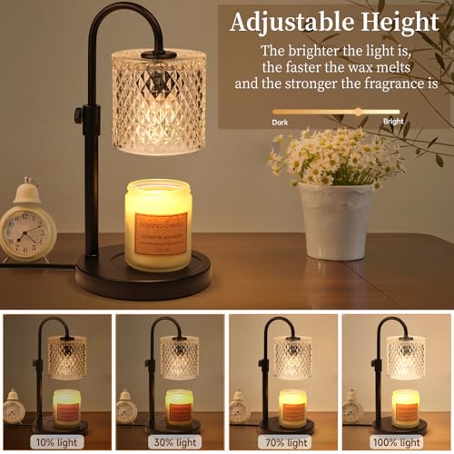 DMBOSS Black Candle Warmer Lamp with Timer and Dimmer, Adjustable Height Electric Wax Warmer for Jar Scented Candles, Birthday Gifts for Women by DMBOSS - Image 4