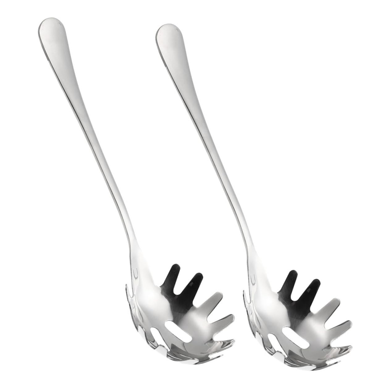 GRIRIW Sturdy Stainless Steel Noodle Spoon Spaghetti Server Pasta Fork Versatile Pasta Utensil Easy Cleaning