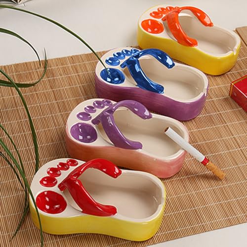 RALIYATX Pommes-Frites-Teller, bunte Pommes-Frites-Teller, Schüssel, lustige Keramik-Hausschuhe, Teller mit 5 Fächern, Schüssel für Aschenbecher – Weinrot