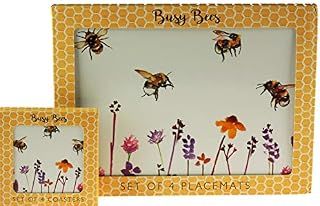 LP Set Of 4 Busy Bumble Bee Place Mats And Coasters