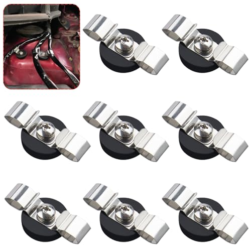 Strong Magnetic Cables Clips, 8Pcs Heavy Duty Magnetic Wire Clamps For Hanging Cables, Non-Scratch Rubber Coated Magnetic Cord Holder For Solar Panel Extension Cord, Rv, Workshop, Cabinet