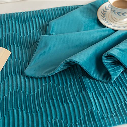 Oiakus Solid Color Bed Runner, Bedding Bed Scarf Protection Bedspreads Home Dutch Velvet Geometric Wave Pattern Bed Flag Hotel Bedroom Bed End Scarf Reversible Double Use #TOP5