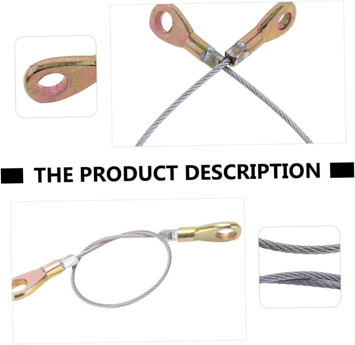 2pcs Tailgate Cable Hook Replacement Cable for Gate Support Easy Install Line Hook