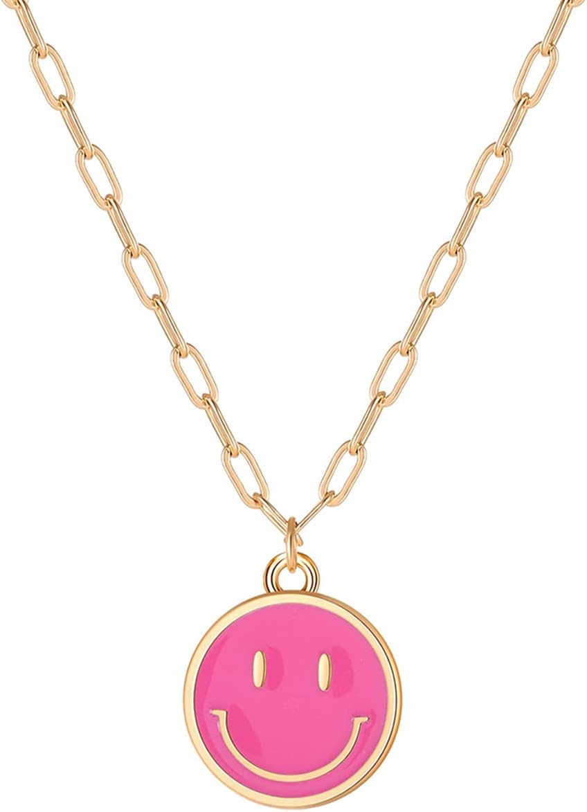 Cute Jewelry: Smiley Face Pendant Necklace for Women Girls