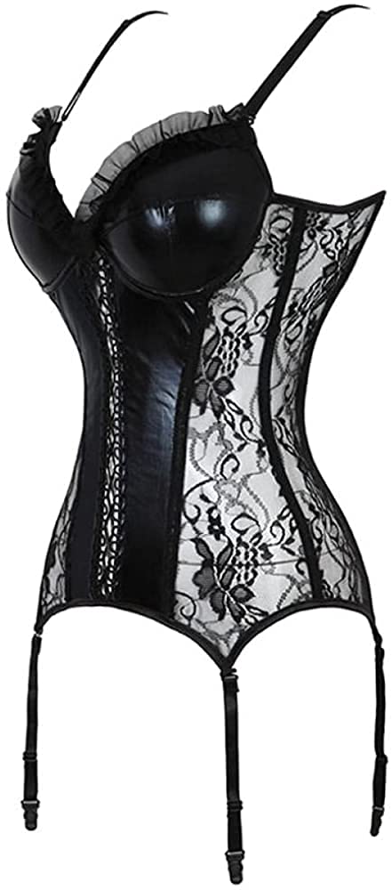 Lencería Sexy para Mujer Cinturón Negro Liguero Encaje Lencería Sexy (Color: Negro, Tamaño: 6XL) (Negro pequeño) (Negro Grande)
