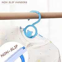 Vista 6 de Perchas de plástico para bebé, para guardería, armario, paquete de 60 perchas de plástico para niños, ahorro de espacio, antideslizantes