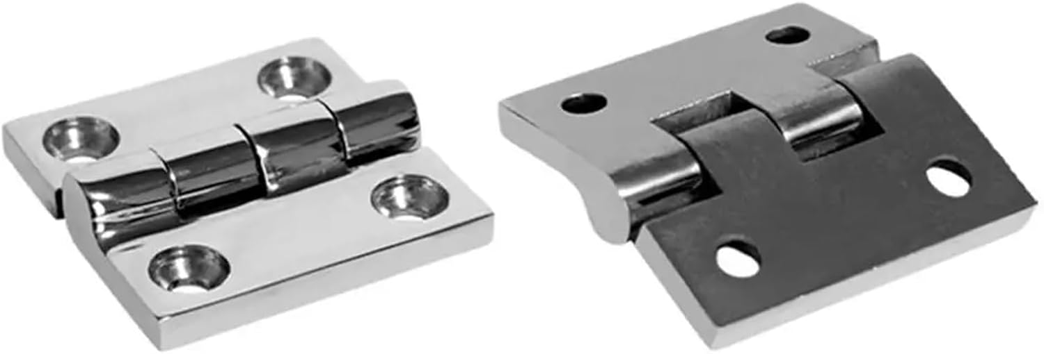 1pcs 38/40/50mm Stainless Steel Butt Hinge Solid Cast with 4 Holes Square Casting Mirror Polish Heavy Duty(38-38-4mm)