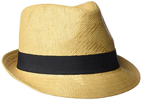 Henschel Hats mens Straw With Black Band Fedora, Beige, X-Large US