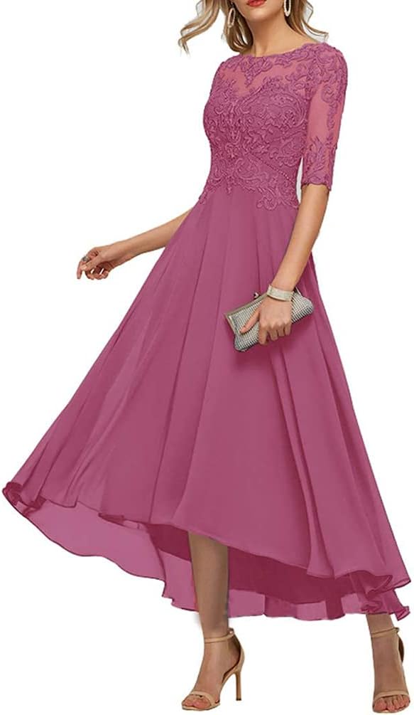 Minetom Brautmutterkleid Damen Elegant Spitzenkleid Chiffon 