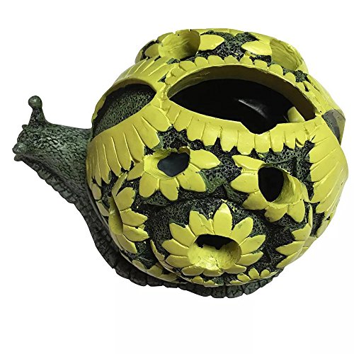 DHS-S Snail Outdoor Ashtray with Lid Decorative Cigeratte Ash Tray Unique Desk Gift for Home and Office