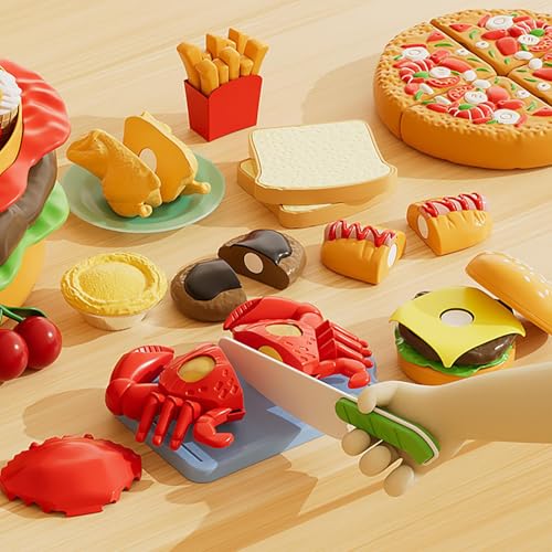 Jeu alimentaire à découper et aliments colorés d'imitation