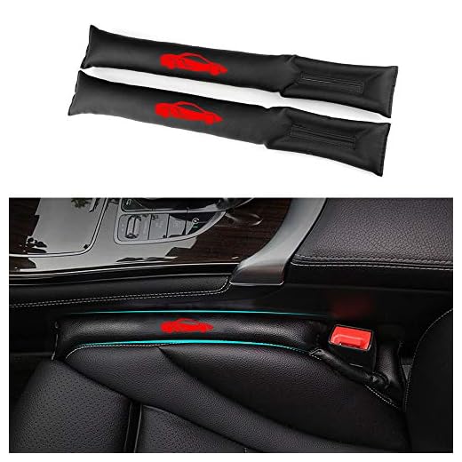 8X-SPEED para Eclipse Cross Relleno Ranura Asiento de Coche Evita Que los artículos se caigan Acolchado del Espaciador de Cojín Automóvil Accesorios 2 Piezas Rojo