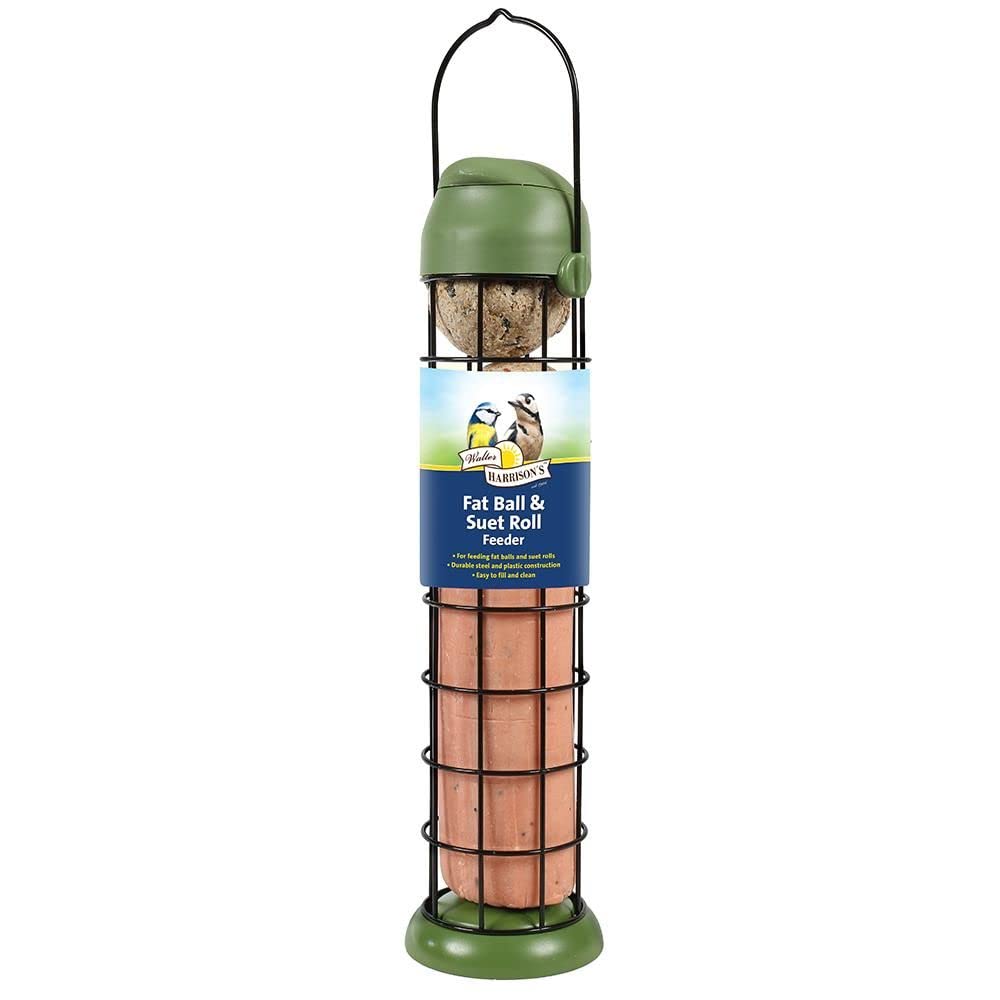 Walter Harrisons Flip Top Fat Ball and Suet Roll Feeder
