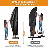 Tavaler Sonnenschirm Schutzhülle 3 M, Ampelschirm mit Stab, 420D-Oxford-Stoff Sonnenschirmhülle Ampelschirm Hülle, Wasserdiht, UV-Anti, Winddicht Sonnenschirm Abdeckung (265x40/70/50cm)