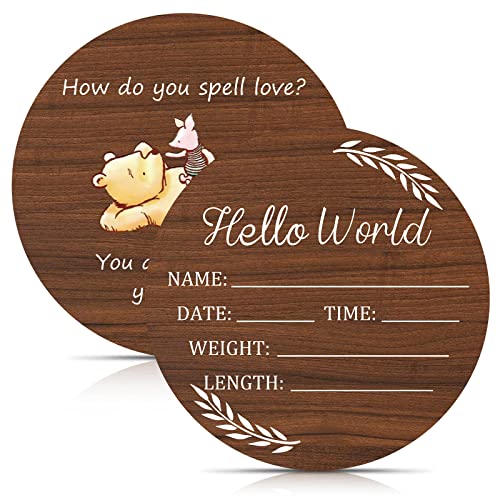 Image of Baby Announcement Sign, Hello World Newborn Signs, Baby Name Sign, Birth Announcement Signs for Photo Prop, Nursery Decor