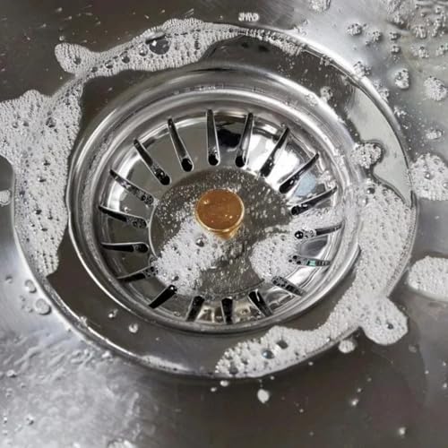 2 piezas colador y tapón para fregadero de cocina diámetro 80 mm miniatura 4