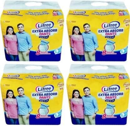 Adult Diaper -Large Set of 4 packs (10 pcs each) waist size 30-39 inches