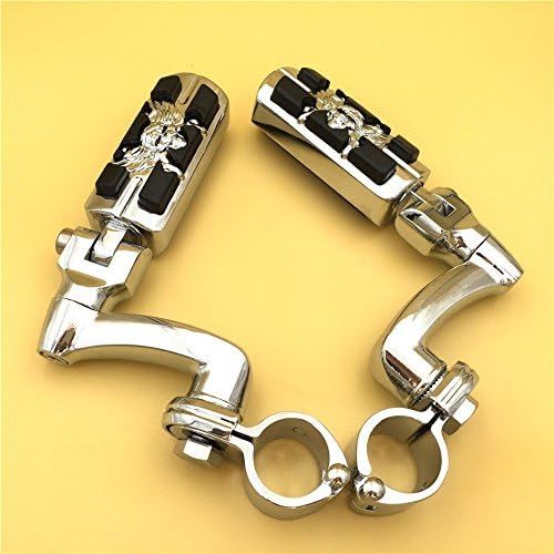 Miniatura 7 de XKH - Kit de montaje de clavijas ajustables cromadas para motocicleta, reposapiés compatible con H-D Sportster 883 1200 Street Bob Softail CVO